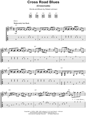 Cross Road Blues (Crossroads) Sheet Music | Robert Johnson | Banjo Tab