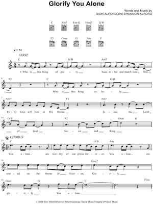 Gateway Worship - Glorify You Alone - Sheet Music (Digital Download)