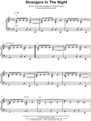 Strangers In The Night Sheet Music 17 Arrangements Available Instantly Musicnotes