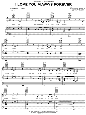 Donna Lewis - I Love You Always Forever - Sheet Music (Digital Download)