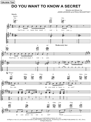 secret we the ukulele chords the beatles quot do you want to a secret quot ukulele tab secret we the ukulele chords the beatles quot do you want to a secret quot ukulele tab