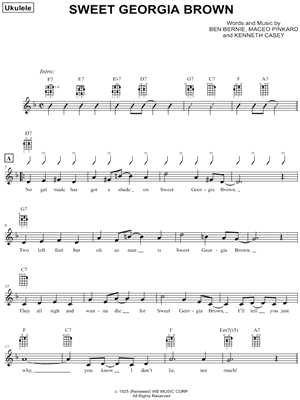 Sweet Georgia Brown Chord Chart