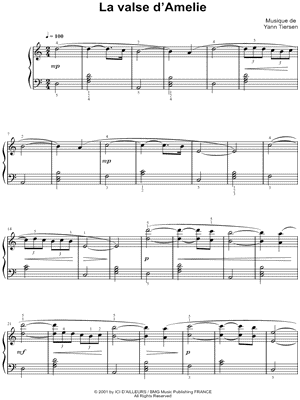 Amelie poulain piano sheet music pdf