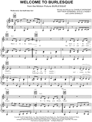 Cher - Welcome To Burlesque - from the Motion Picture Burlesque - Sheet Music (Digital Download)