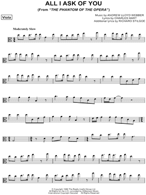 All I Ask Of You From The Phantom Of The Opera Sheet Music In C Major Download Print Sku Mn0093618