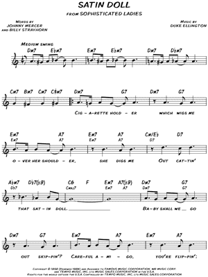 Satin Doll Chord Chart