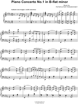 Piano Concerto in Flat Minor, Op.23" Sheet Music - 12 Arrangements Available Instantly - Musicnotes