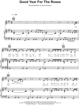 Elvis Costello - Good Year for the Roses - Sheet Music (Digital Download)