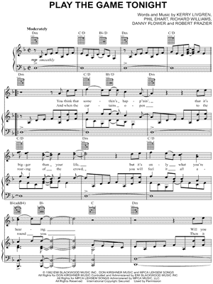 Play The Game Tonight Sheet Music by Kansas for Piano/teclado y Voz