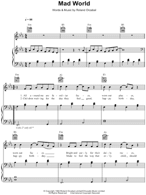 Mad World (arr. AJ Tan) Sheet Music, Adam Lambert