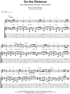 Alan Menken - Go the Distance - from Walt Disney's Hercules - Sheet Music (Digital Download)