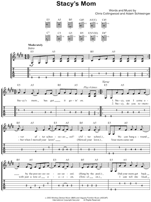 Fountains of Wayne - Stacy's Mom - Sheet Music (Digital Download)