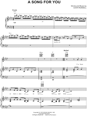 Whitney Houston - A Song for You - Sheet Music (Digital Download)