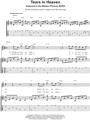 Eric Clapton - Tears In Heaven (Barbershop Quartet) Sheet music for Tenor,  Bass voice, Baritone (Men's Choir)