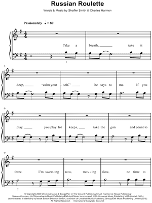 Russian Roulette (Rihanna) - Piano Cover Sheet Music