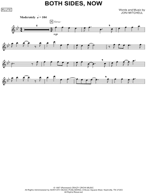 Joni Mitchell Both Sides Now Flute Sheet Music Flute Solo In Major Download Print Sku Mn