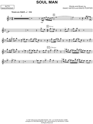 Sam Dave Soul Man Alto Saxophone Sheet Music Alto Saxophone Solo In F Major Download Print Sku Mn0107605