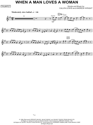 Percy Sledge When A Man Loves A Woman Trumpet Sheet Music Trumpet Solo In G Major Download Print Sku Mn0107669