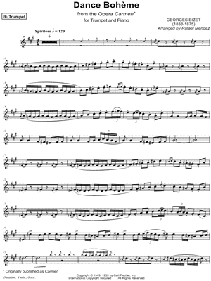 Rafael Mendez - Dance Boheme - Trumpet part - from the Opera Carmen - Sheet Music (Digital Download)