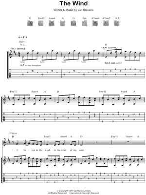 Cat Stevens - The Wind - Sheet Music (Digital Download)
