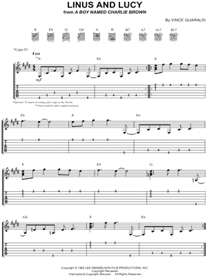 Linus And Lucy Chord Chart