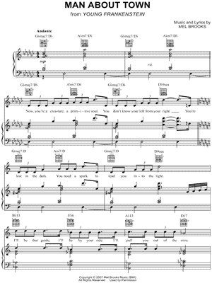 Man About Town From Young Frankenstein Musical Sheet Music In Gb Major Transposable Download Print Sku Mn0108794