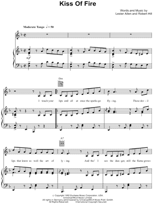 Billy Eckstine - Kiss of Fire - Sheet Music (Digital Download)