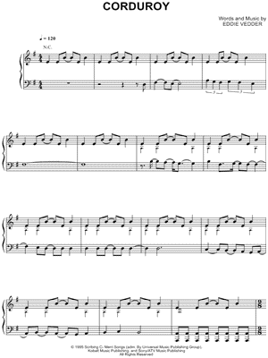 Download Digital Sheet Music Of Pearl Jam For Piano Vocal And Guitar