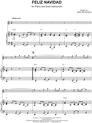 Jos Feliciano - Feliz Navidad - Piano Accompaniment - Sheet Music (Digital Download)