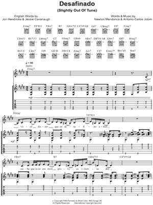 Desafinado Chord Chart