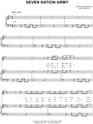 Seven Nation Army Violin Sheet Music Easy