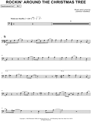 Toby Keith - Rockin' Around the Christmas Tree - Bass Clef Instrument - Sheet Music (Digital Download)
