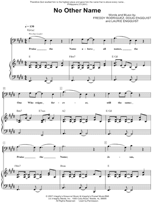 No Other Name Sheet Music To Download And Print