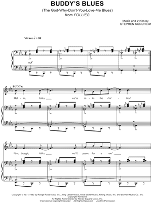 Stephen Sondheim - Buddy's Blues - (The God-Why-Don't-You-Love-Me Blues) - Sheet Music (Digital Download)
