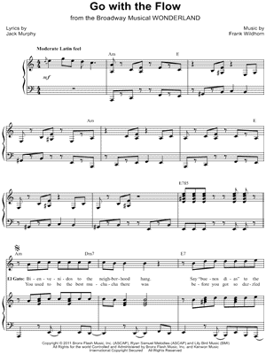 Go With The Flow From Wonderland Sheet Music In A Minor Transposable Download Print Sku Mn