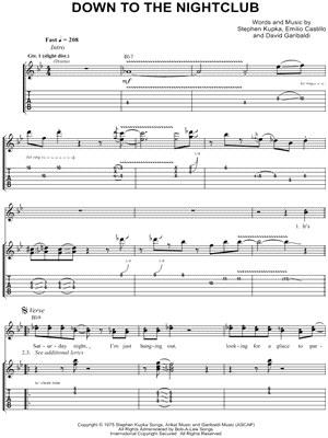 Tower of Power - Down To the Nightclub - Sheet Music (Digital Download)