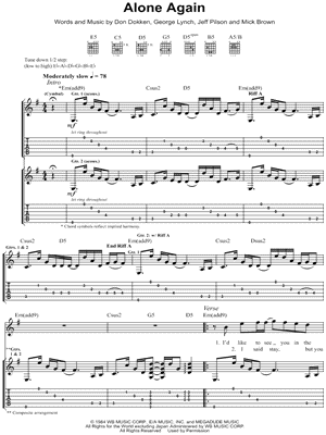 MUSICHELP Alone Again Sheet Music (Piano Solo) in E Minor - Download &  Print - SKU: MN0209854