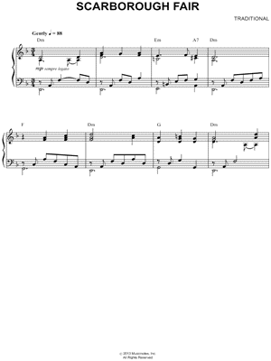 Traditional Scarborough Fair - Cello Part Sheet Music in A Minor -  Download & Print - SKU: MN0085059