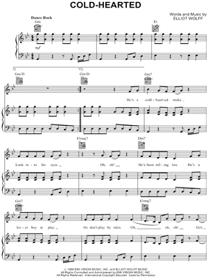 Paula Abdul - Cold-Hearted - Sheet Music (Digital Download)