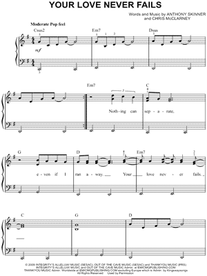 Your Love Never Fails Sheet Music, Jesus Culture