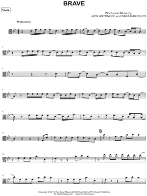 Sara Bareilles - Brave - Viola - Sheet Music (Digital Download)