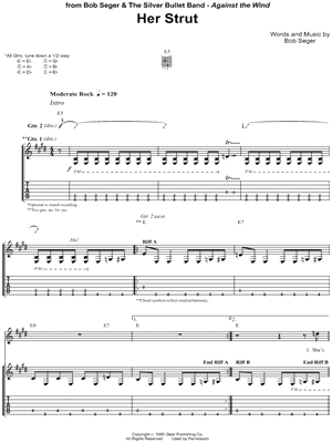 Bob Seger & the Silver Bullet Band - Her Strut - Sheet Music (Digital Download)