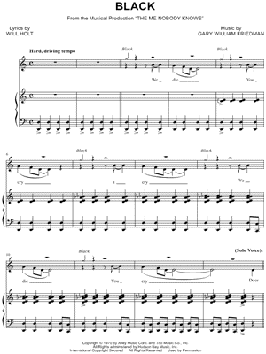 Gary William Friedman - Black - Sheet Music (Digital Download)