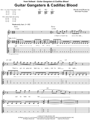 volbeat still counting sheet music