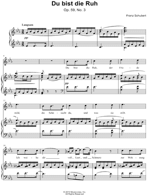 Franz Schubert - Du Bist Die Ruh - Op. 50, No. 3 - Sheet Music (Digital Download)