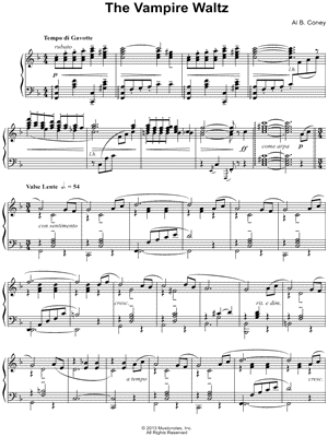 Vampire Waltz - Public domain music sheet scan - PICRYL - Public