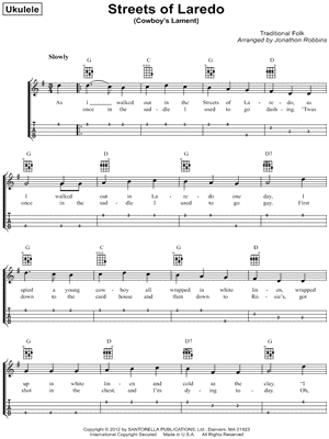 Free Piano Sheets Online - Streets of Laredo