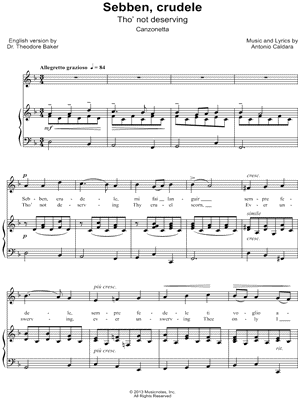 Antonio Caldara - Sebben, crudele - Sheet Music (Digital Download)