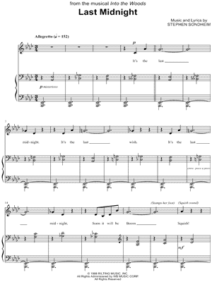 Stephen Sondheim - Last Midnight - from the musical Into the Woods - Sheet Music (Digital Download)