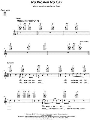 Bob Marley - No Woman, No Cry - Sheet Music for String Quartet